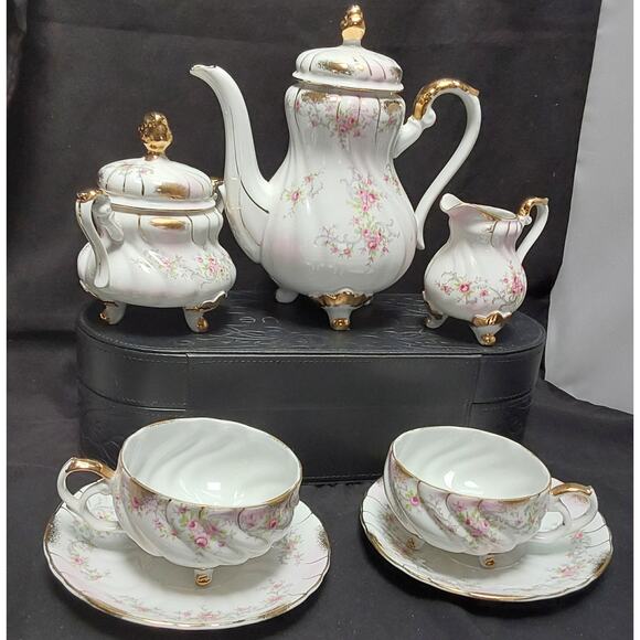 Lefton China Japan 13 pcs. ROSE Heritage pattern #1075R Teaset gorgeous - Picture 1 of 7